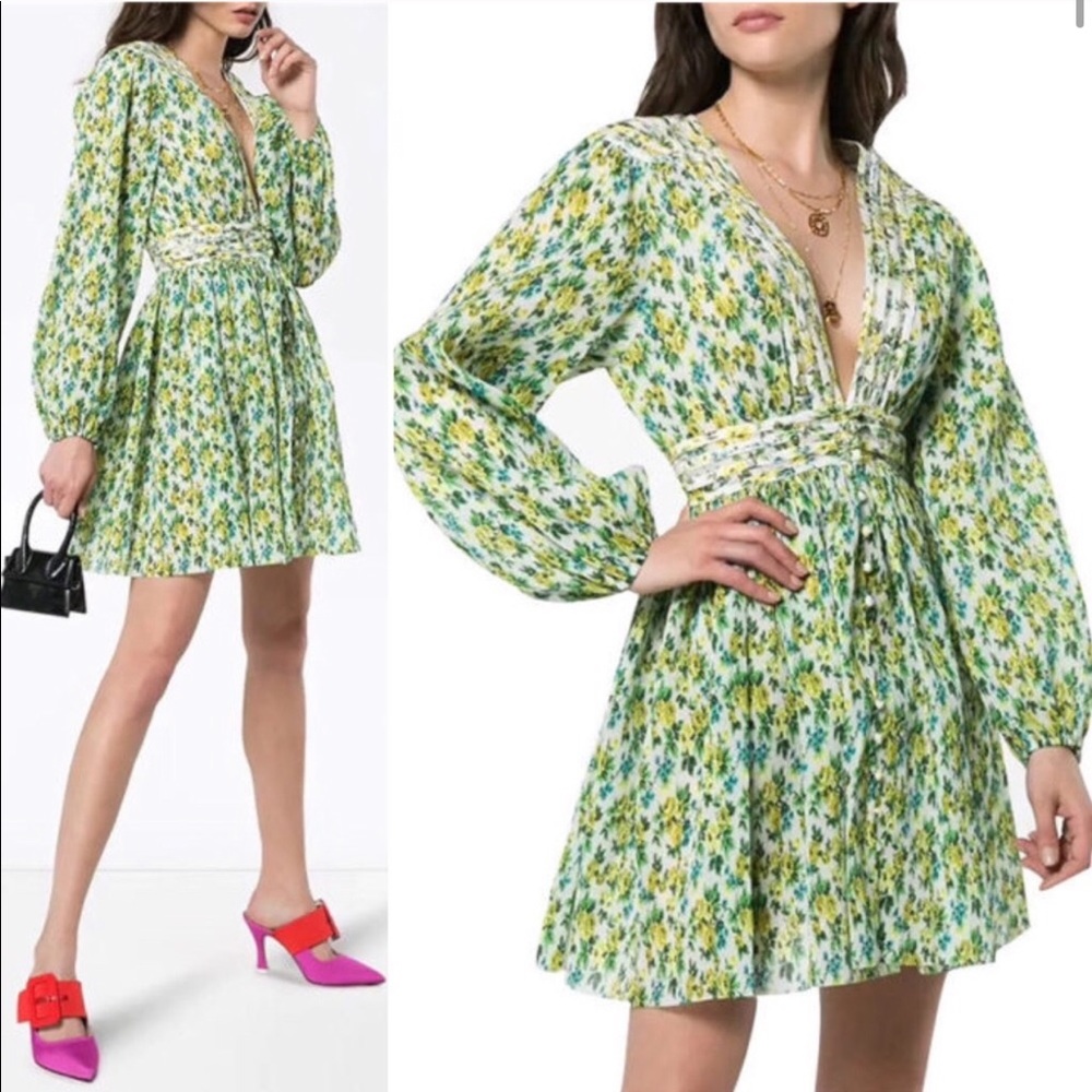 O.P.T x Emily Luciaso NWT floral green dress